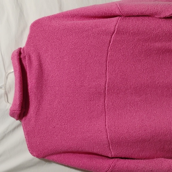 Glam Pink Fold Over Cowl Neck Sweater Sz.M Oversized Gently Worn - Picture 8 of 9